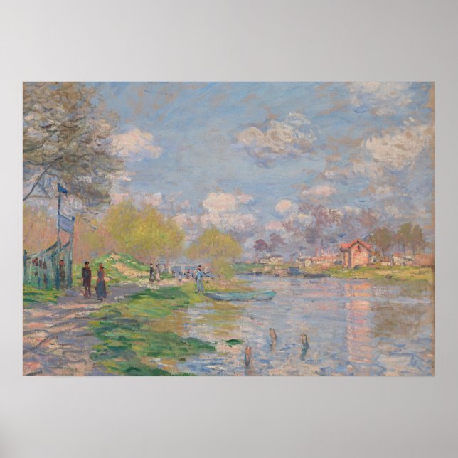 Poster Printemps sur la Seine par Monet Impressionniste (Devant)