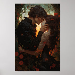 Poster - Prinz Charming und Prinzessin Liebe Kiss