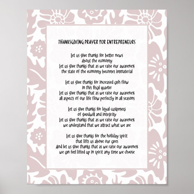 Poster Prions la Fleuriste Patronne : Rendons Grâce (Devant)