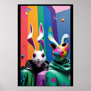 Poster Pris dans un moment de lapin