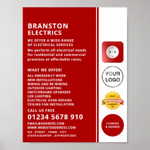 Poster Prise d'alimentation à deux broches, publicité par