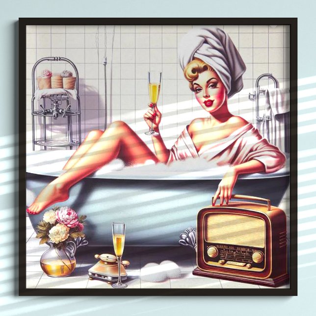 Poster Prise de bain vintage (Créateur téléchargé)