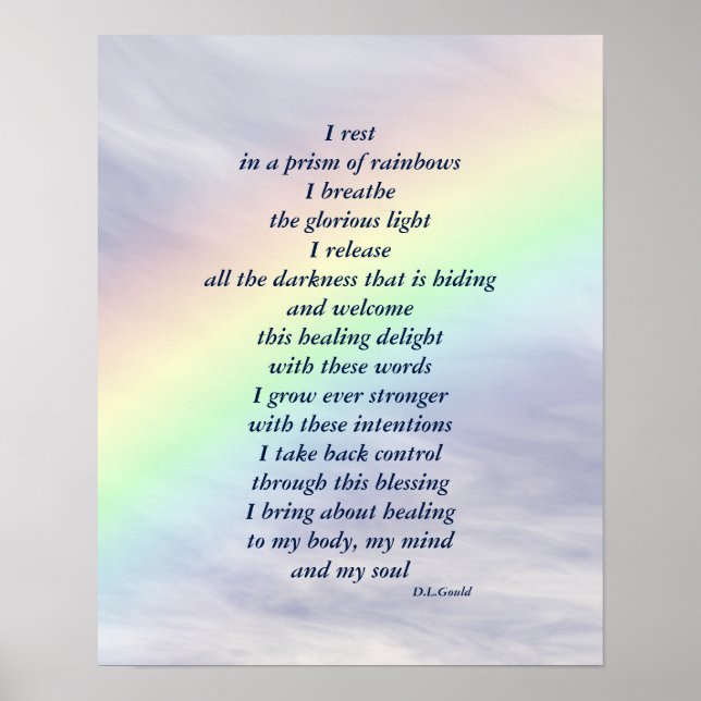 Poster 'Prisme des arcs-en-ciel' poème (Devant)