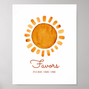 Poster Privilégie le Baby shower de soleil Boho Watercolo