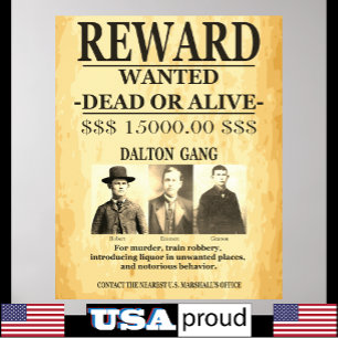 Poster Prix Dalton Gang offert Recherché