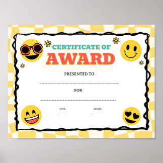 Poster prix de réussite de classe groovy modifiable