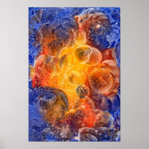 Poster Prix des planètes givrés - Peinture manuelle primé