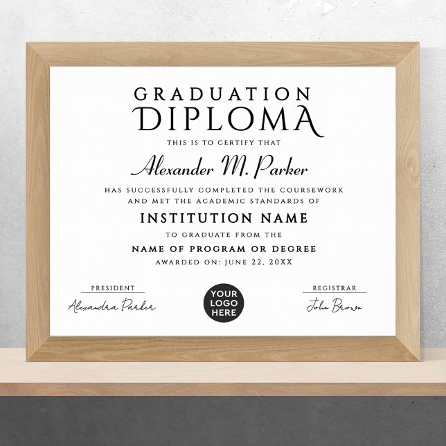 Poster Prix du logo d'appréciation de classe noire blanch (Créateur téléchargé)