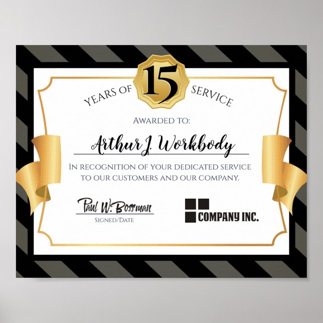 Poster Prix Faux or universel de l'anniversaire de l'empl (Devant)