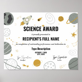Poster Prix Science avec thème spatial
