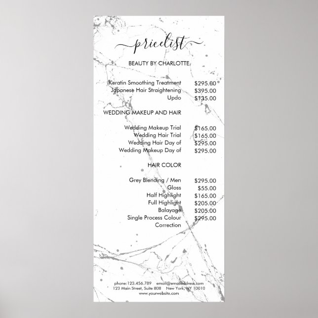 Poster Prix Style Marmor Moderne (Devant)