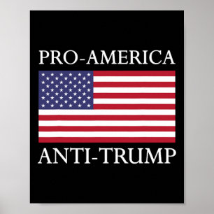 Poster Pro-amérique Anti-trump - Drapeau américain Usa Ré