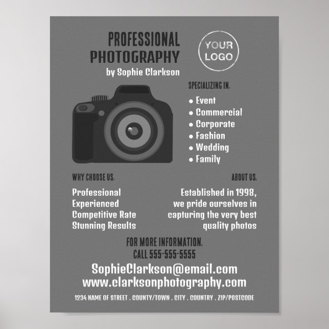 Poster Pro Camera Icon, Photographe, Location de photogra (Devant)