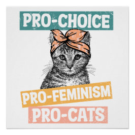 Poster Pro Choice Pro Feminism Pro Cats