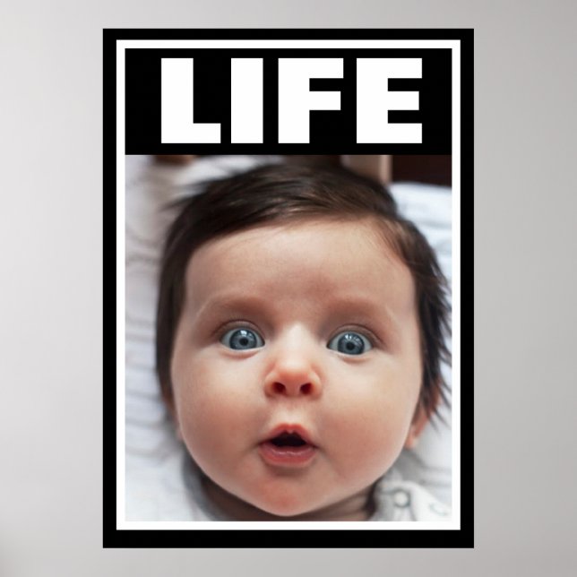POSTER PRO-LIFE BÉBÉ CHEVEUX SOMBRE VIE INFANTE (Devant)