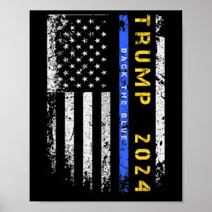 Poster Pro Trump 47 2024 Retour La Ligne Bleue Bleue Bleu