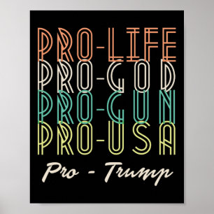 Poster Pro Trump Vie Dieu Armes Républicain