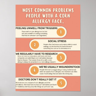 Poster Problèmes courants d'une allergie au maïs