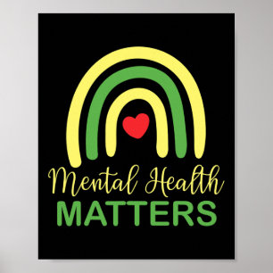 Poster Problèmes de santé Rainbow Retro Sensibilisation n