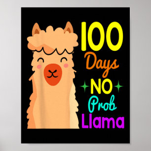 Poster Probllama 100 Jours D'École Mignonne 100E Jour Gar