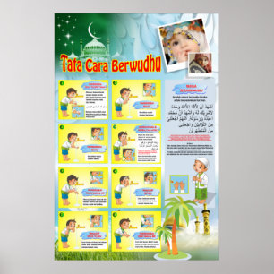 Poster Procédure pour Wudhu en indonésien