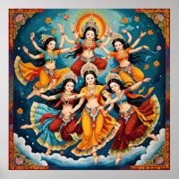 Procession des danseurs célestes - Thangka & Kalam