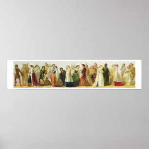 Poster Procession des personnages de Shakespeare (huile s