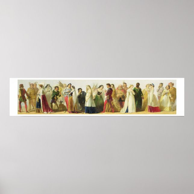 Poster Procession des personnages de Shakespeare (huile s (Devant)