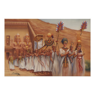 Poster Procession royale égyptienne antique Art Abu Simbe