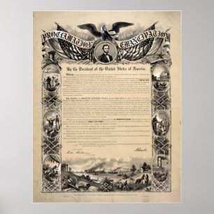Poster Proclamation d'Abraham Lincoln sur l'émancipation