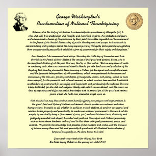 Poster Proclamation de jour de thanksgiving par George