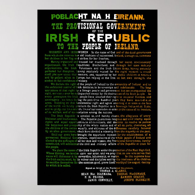 Poster Proclamation de Pâques sur la République d'Irlande (Devant)