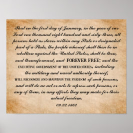 Poster Proclamation d'émancipation par Abraham Lincoln