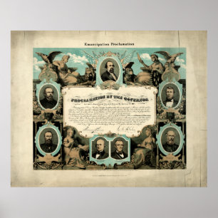 Poster Proclamation d'émancipation par E. Knobel (1865)