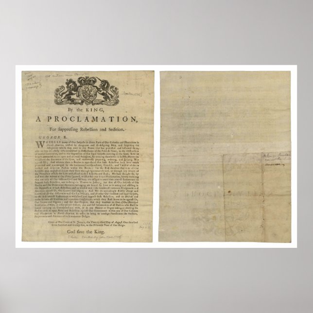 Poster Proclamation du Roi pour la répression de la rébel (Devant)