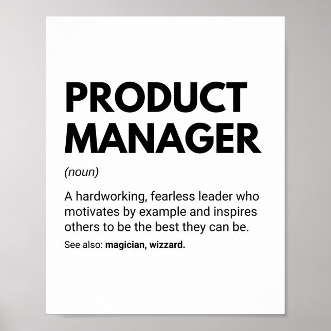 Poster Product Manager Funny Boss Definition (Devant)