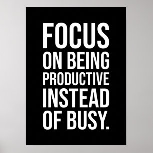 Poster Productif ou occupé - Animation et motivation du s