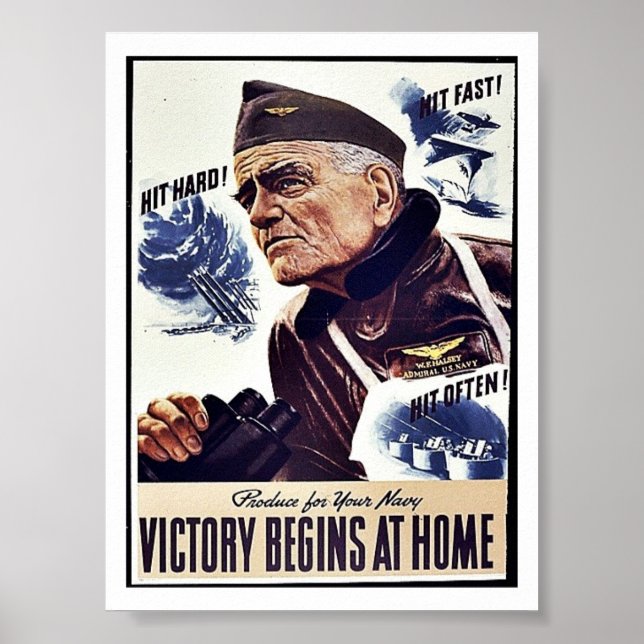 Poster Produit Pour Votre Marine, La Victoire Commence À  (Devant)