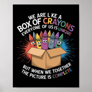 Poster Prof amusant Nous sommes comme une boîte de crayon