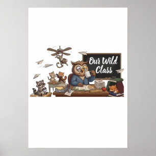 Poster Prof Chaos Enseignant Hibou Drôle - Animaux Fantai