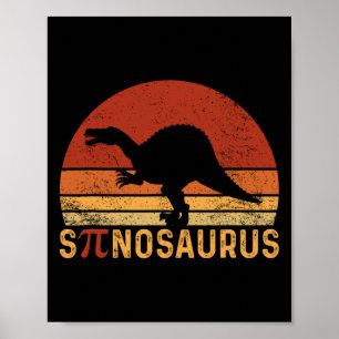 Poster Prof de maths drôle de pun de jour de Pi Spinosaur