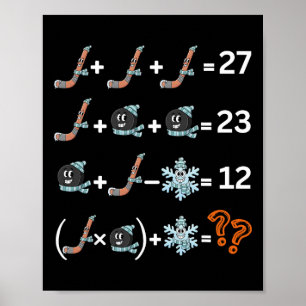 Poster Prof de maths drôle numéro 67 Hockey Drip Meme 