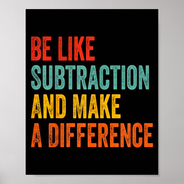 Poster Prof de maths drôle soit comme la soustraction et  (Devant)