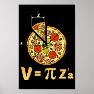 Poster Prof de maths Pizza Gag pour le jour de Pi