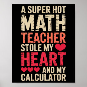 Poster Prof de maths Saint-Valentin Algèbre Calcul Amour