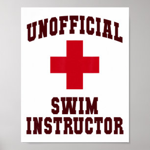 Poster Prof instructeur de natation non officiel Piscine