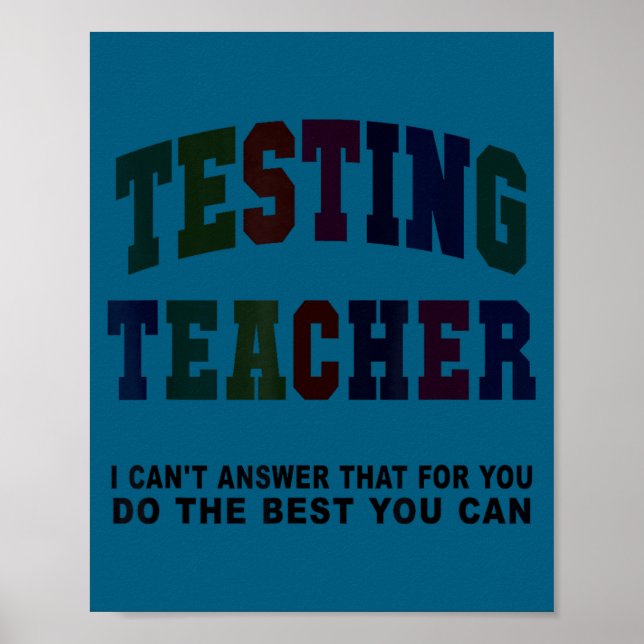 Poster Prof test professeur journée de test mec maths ela (Devant)