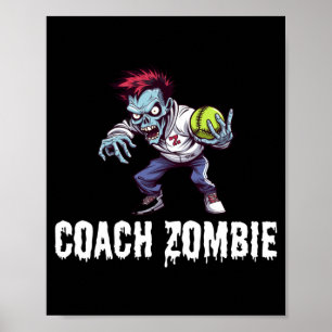 Poster Prof zombie enseignant d'éducation physique coach 