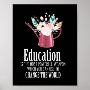 Poster Professeur Cadeaux   L'éducation change le monde