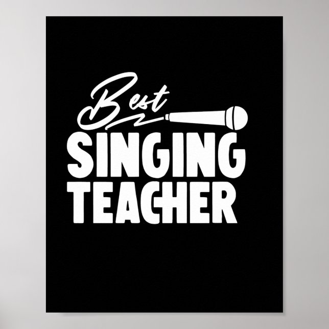 Poster Professeur Cadeaux | Meilleur professeur de chant (Devant)